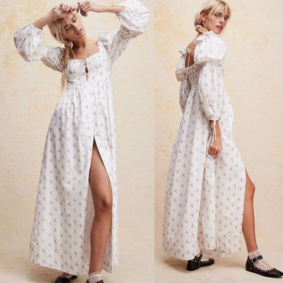 For Love And Lemons Dresses & Skirts - NWT Free People For Love & Lemons Carlotta Floral Maxi Dress Cottagecore